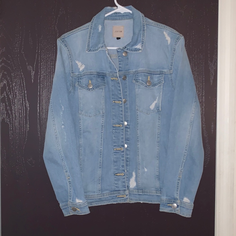 Distressed denim jacket